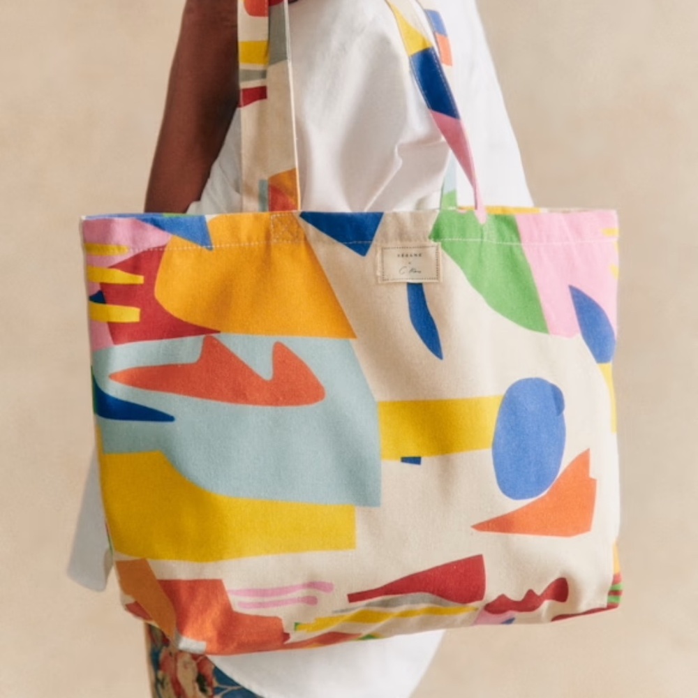Sezane x G. Kero geometric print colorful maximalist tote limited edition NWOT - Picture 5 of 5